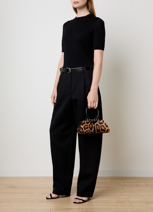 Givenchy Antigona handtas van kalfsleer met panterprint - voorkant 7 zwart