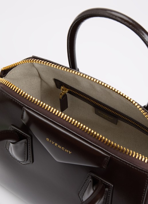 Givenchy Antigona handtas van leer met afneembare schouderriem - detail 2 chocoladebruin