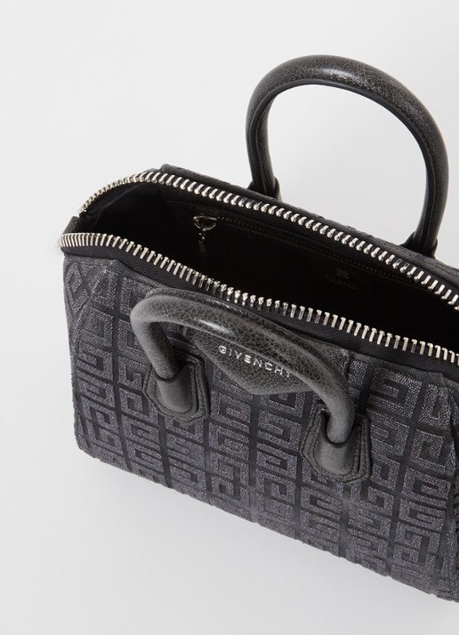 Givenchy Antigona Mini handtas van canvas met kalfsleren details - detail 5 grijs
