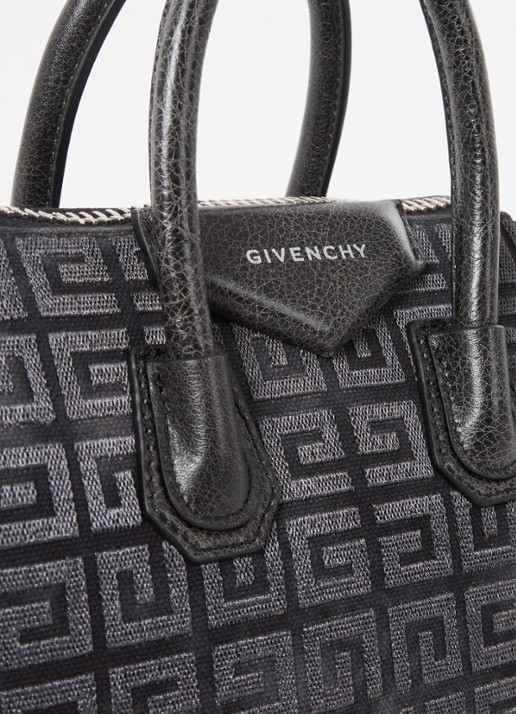 Givenchy Antigona Mini handtas van canvas met kalfsleren details - detail 7 grijs