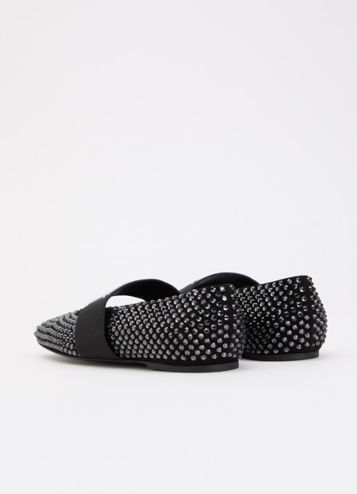 Givenchy Ballerina met strass en logo - achterkant 3 zwart