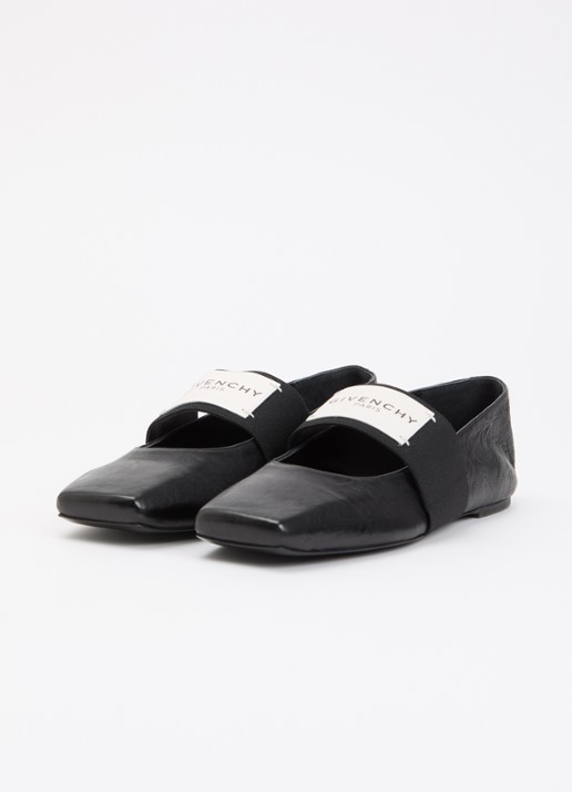 Givenchy Ballerina van lamsleer met logo - detail 4 zwart