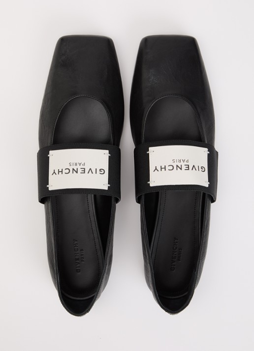Givenchy Ballerina van lamsleer met logo - detail 5 zwart