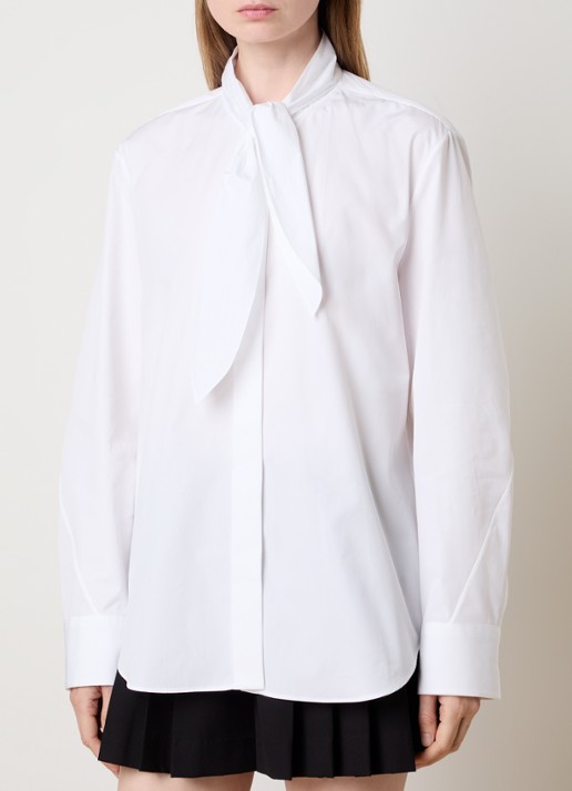 Givenchy Blouse met sjaalkraag - detail wit