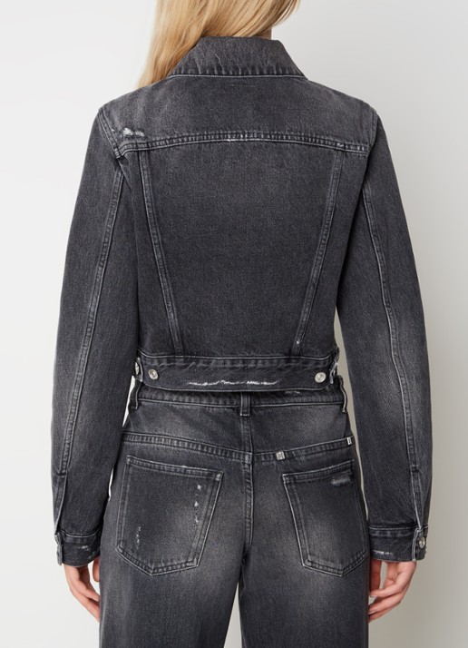 Givenchy Cropped spijkerjas met borstzakken - achterkant 3 zwart
