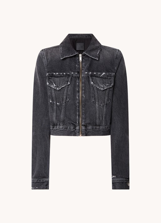 Givenchy Cropped spijkerjas met borstzakken - voorkant 4 zwart