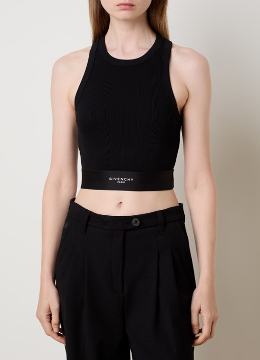Givenchy Cropped tanktop met logoband - detail 2 zwart