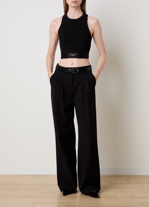 Givenchy Cropped tanktop met logoband - voorkant 5 zwart