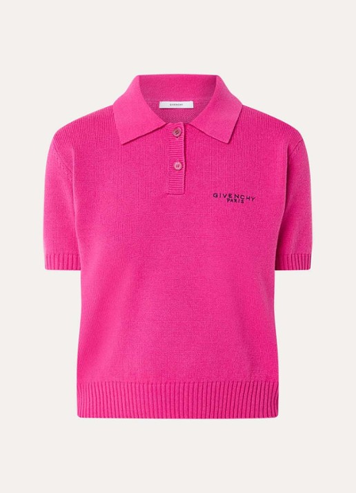 Givenchy Fijngebreide crop top in kasjmierblend met logoborduring