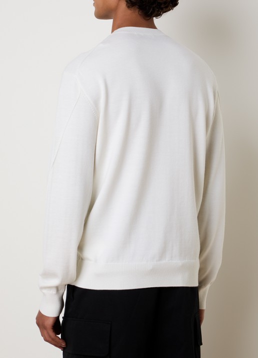 Givenchy Fijngebreide pullover met logoborduring - achterkant 3 gebroken wit