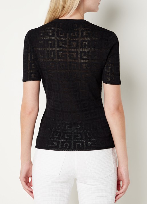 Givenchy Grofgebreide top met ingebreid logo - achterkant 4 zwart