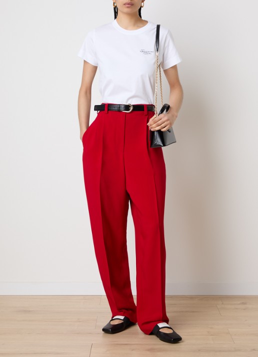 Givenchy High waist straight fit pantalon met steekzakken - voorkant 3 rood