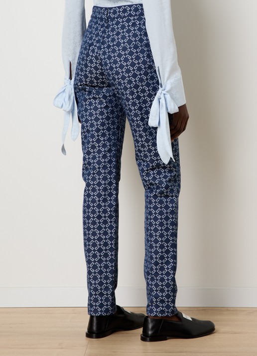Givenchy High waist straight leg jeans met logoprint - achterkant indigo
