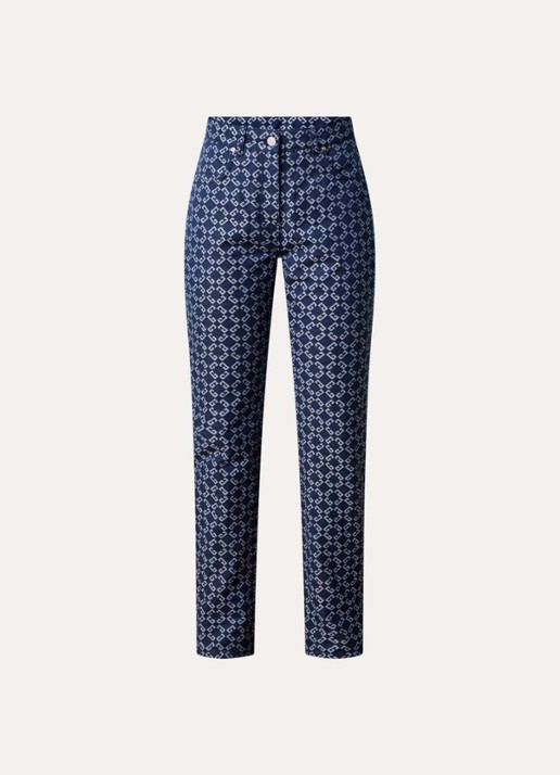 Givenchy High waist straight leg jeans met logoprint - voorkant 4 indigo