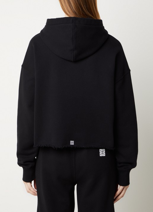 Givenchy Hoodie met logoprint en gerafelde zoom - achterkant 6 zwart