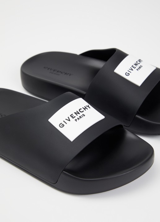 Givenchy Label Slide slipper met logo - detail 6 zwart