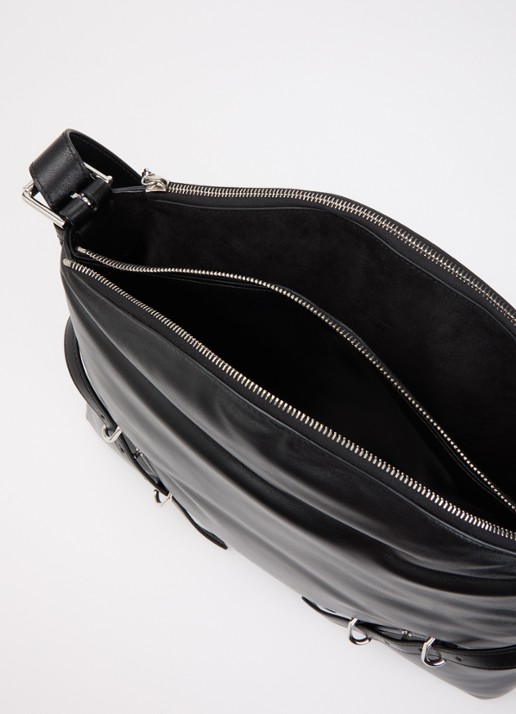 Givenchy Medium Voyou Bomber schoudertas van lamsleer met verstelbare schouderriem - detail 2 zwart