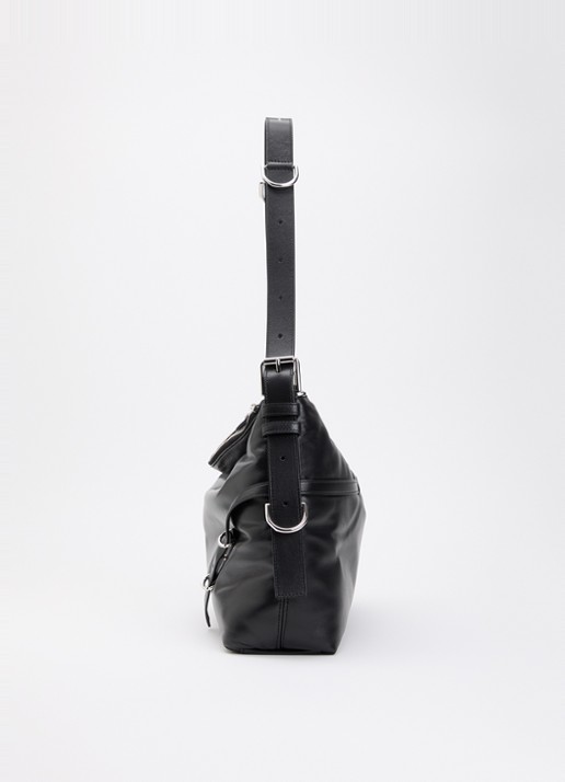 Givenchy Medium Voyou Bomber schoudertas van lamsleer met verstelbare schouderriem - detail 3 zwart