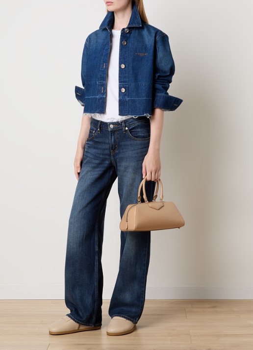 Givenchy Mini Antigona East-West handtas van kalfsleer met afneembare schouderriem - voorkant 7 beige