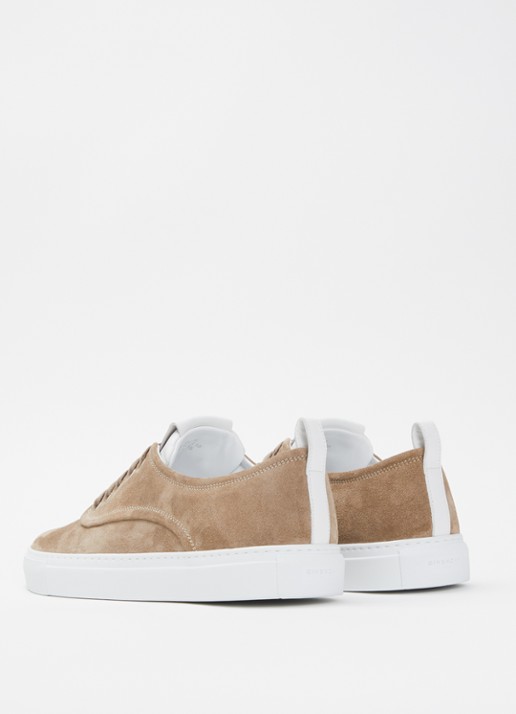 Givenchy New City sneaker van suède - achterkant 5 lichtbruin