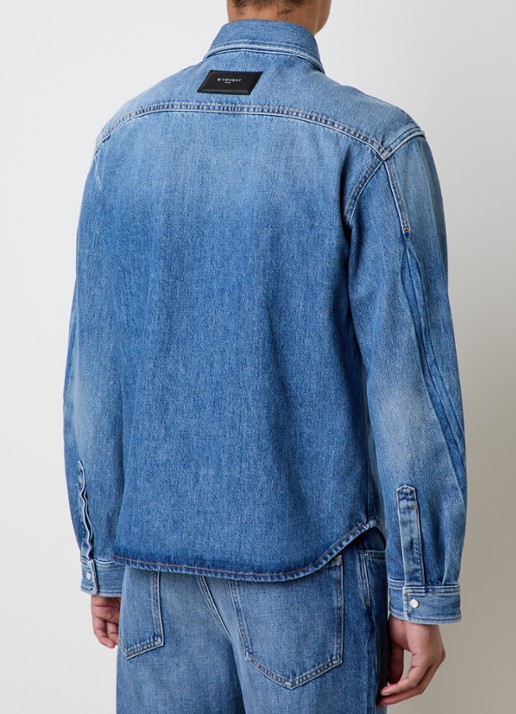 Givenchy Overhemd van denim met borstzakken - achterkant blauw