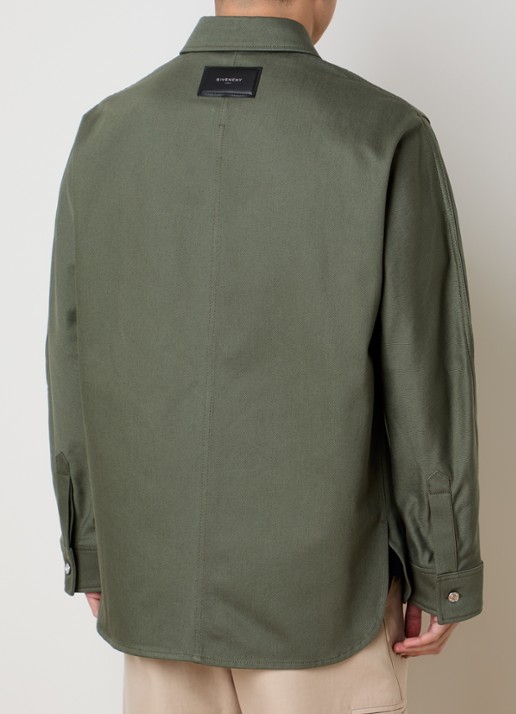 Givenchy Overshirt van denim met opgestikte zak - achterkant 5 legergroen