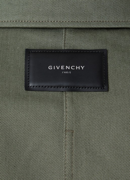 Givenchy Overshirt van denim met opgestikte zak - detail 4 legergroen