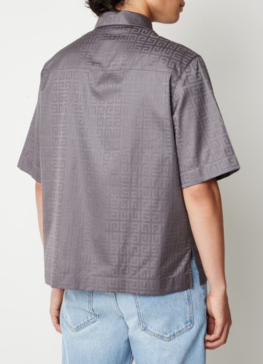 Givenchy Oversized fit overhemd met logoprint  - achterkant grijs