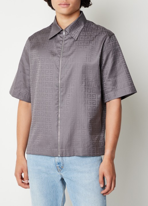 Givenchy Oversized fit overhemd met logoprint  - detail 4 grijs