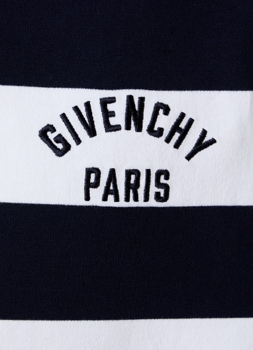 Givenchy Polo met logo en streepprint - detail 4 donkerblauw