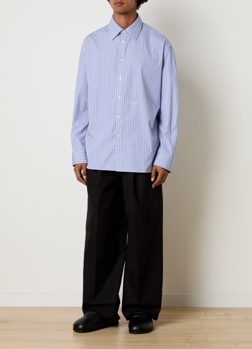 Givenchy Regular fit overhemd met streepprint - voorkant 2 donkerblauw