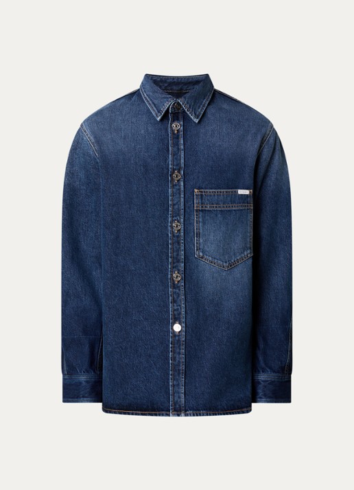 Givenchy Regular fit overshirt van denim - voorkant 4 indigo