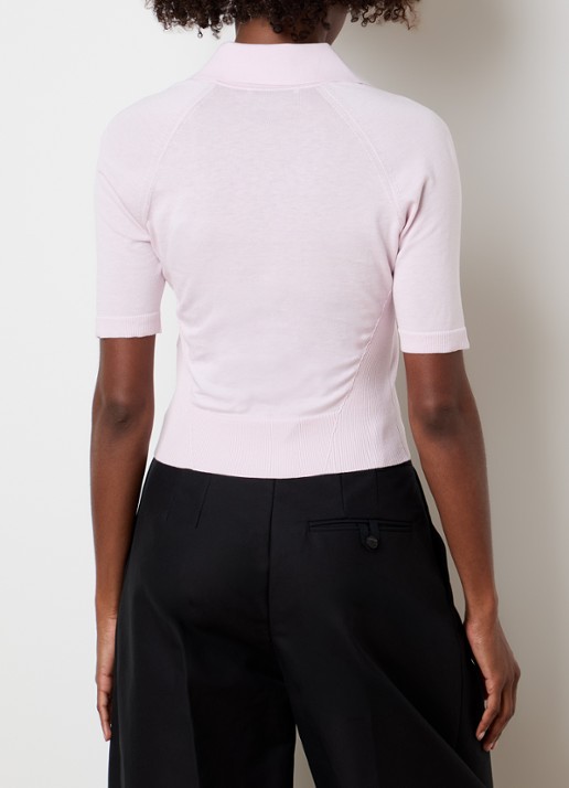 Givenchy Regular fit polo in zijdeblend met logo - achterkant roze