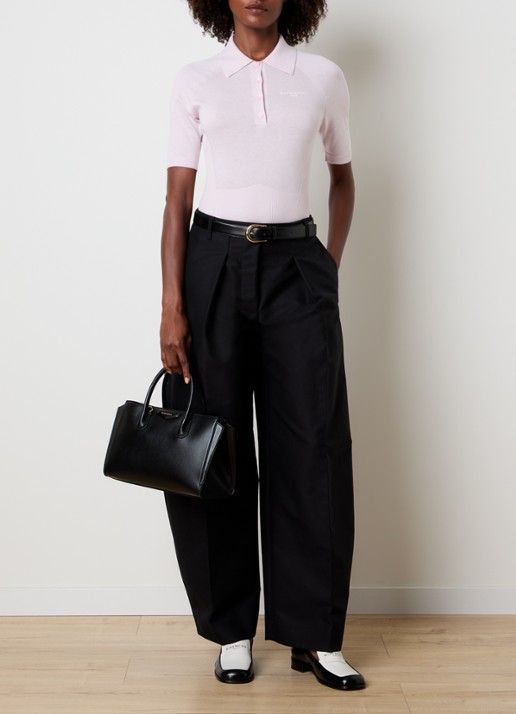 Givenchy Regular fit polo in zijdeblend met logo - voorkant 5 roze