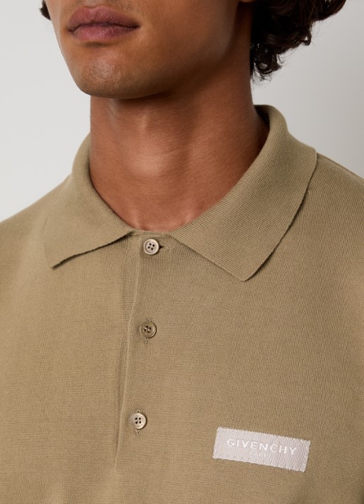 Givenchy Regular fit polo met logoborduring - detail 4 camel