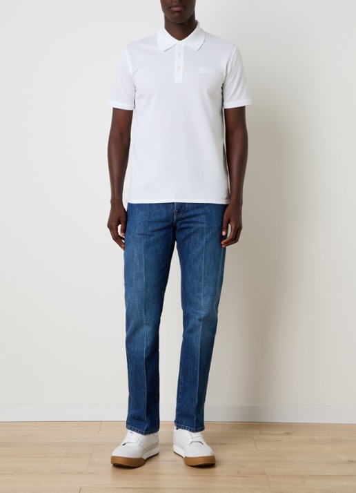 Givenchy Regular fit polo van piqué katoen met logo - voorkant 3 wit