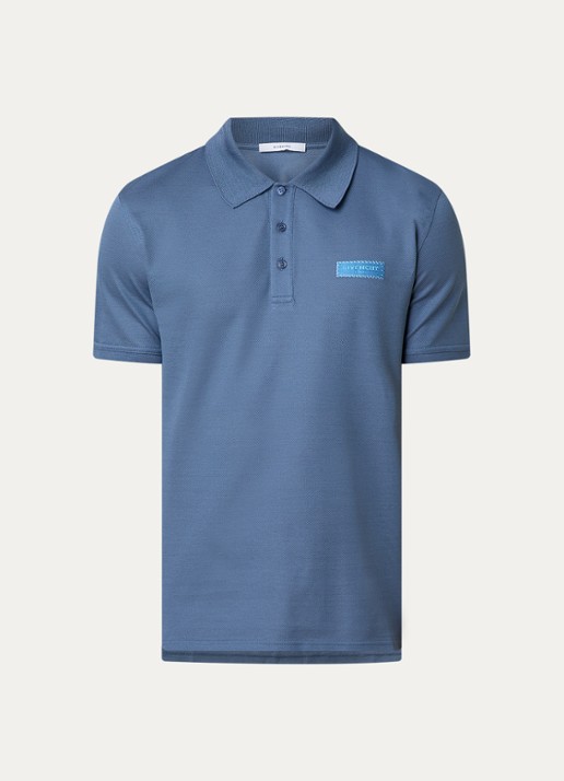 Givenchy Regular fit polo van piqué katoen met logo - voorkant 3 blauw