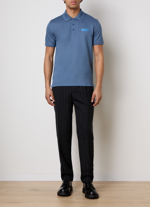 Givenchy Regular fit polo van piqué katoen met logo - voorkant 4 blauw
