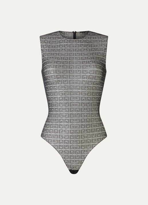 Givenchy Semi-transparante body met logoprint - voorkant 2 zwart