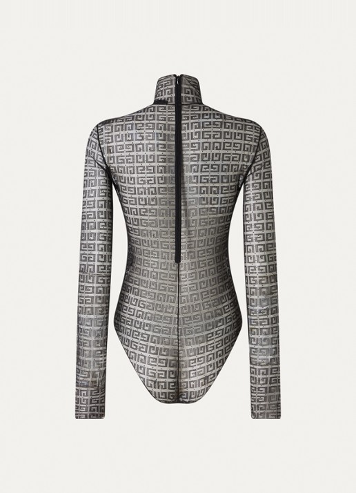 Givenchy Semi-transparante body van kant met logo - achterkant zwart