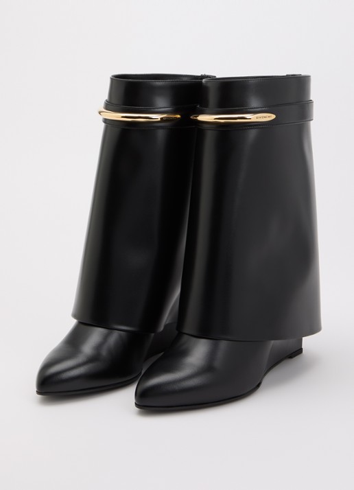 Givenchy Shark enkellaarsje van kalfsleer - detail 3 zwart