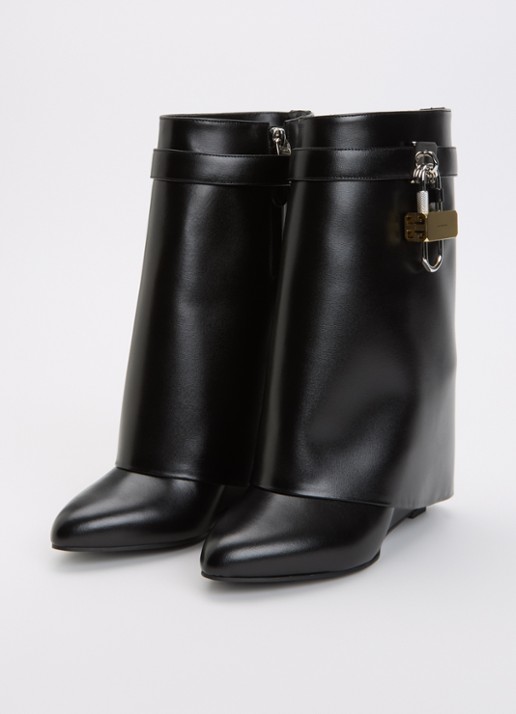 Givenchy Shark Lock enkellaarsje van kalfsleer  - detail 4 zwart
