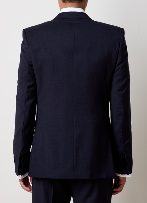 Givenchy Slim fit colbert van wol met klepzakken - achterkant 6 donkerblauw