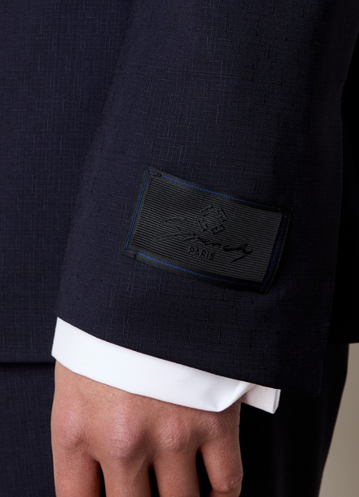 Givenchy Slim fit colbert van wol met klepzakken - detail 5 donkerblauw