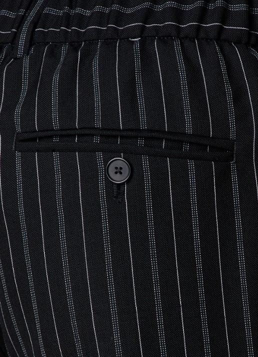Givenchy Slim fit pantalon van wol met streepprint en steekzakken - voorkant 3 zwart