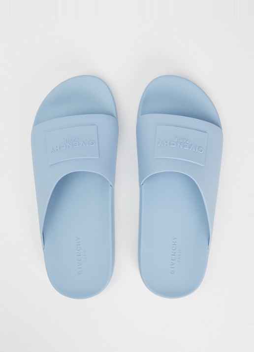 Givenchy Slipper met logo - detail 3 lichtblauw