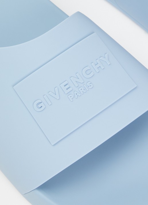 Givenchy Slipper met logo - detail 5 lichtblauw