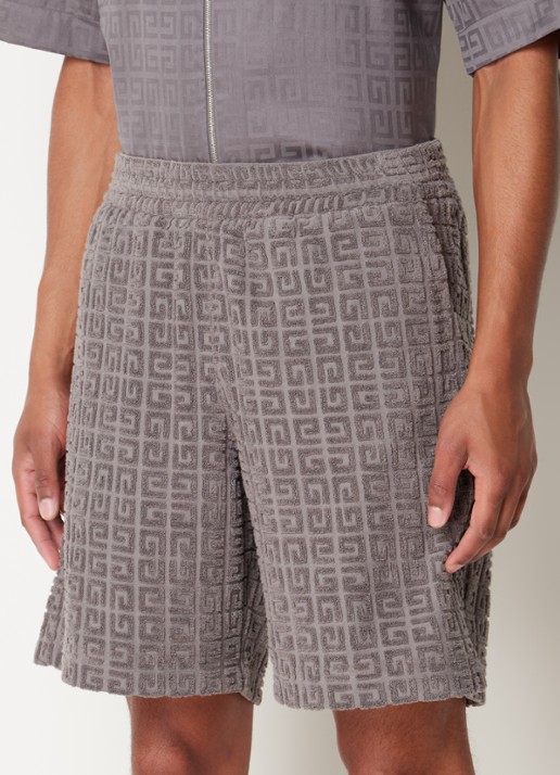 Givenchy Straight leg korte broek van badstof met logoprint - detail 4 grijs