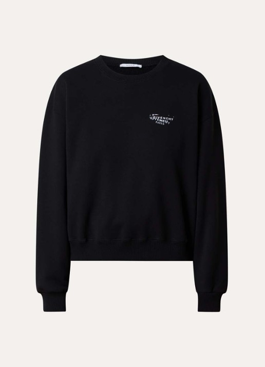 Givenchy Sweater met logo- en backprint - voorkant 4 zwart