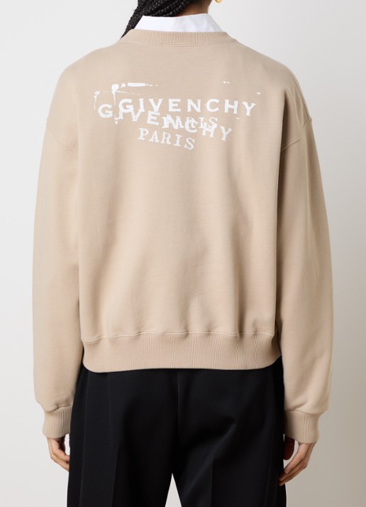 Givenchy Sweater met logo- en backprint - achterkant 5 beige